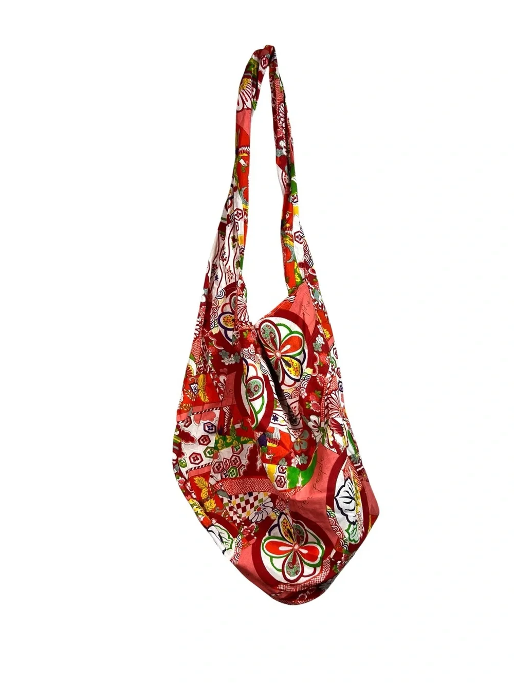 Free People Limited Edition Tote Bag Red Multicolor Floral Boho Sustainable